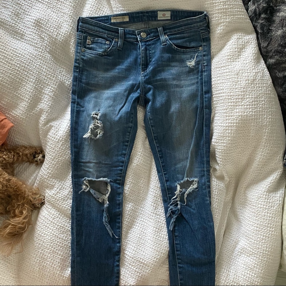 AG Skinny Ripped Jeans